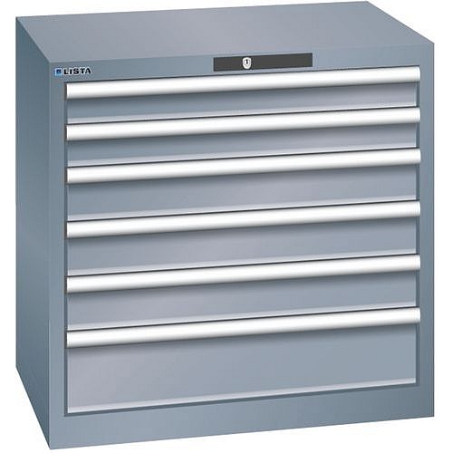 Dílenská zásuvková skříň LISTA, 717x572x700mm,6 zásuvek, tmavě šedá