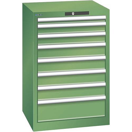 Dílenská zásuvková skříň Lista, 8 zásuvek, 564x572x850mm, zelená