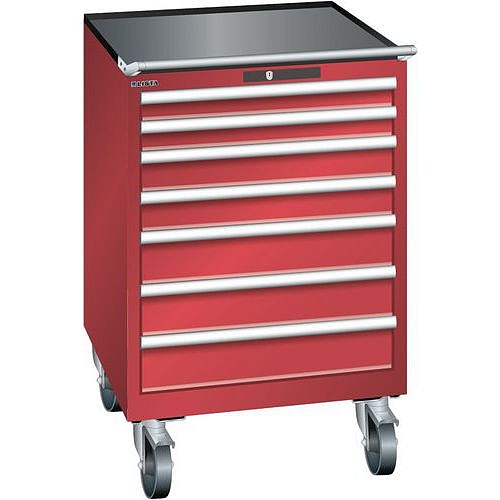 Mobilní dílenská zásuvková skříň LISTA, 717x725x1112mm, 7 zásuvek, červená