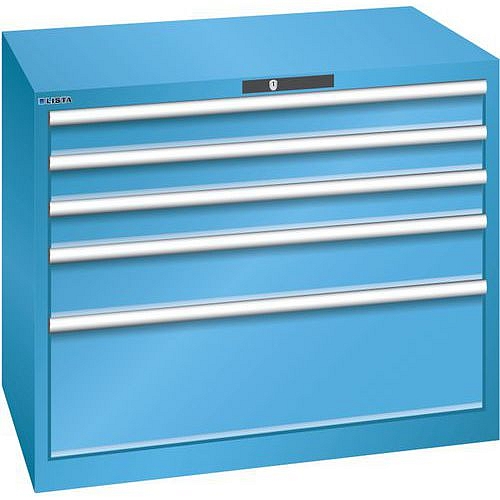 Dílenská zásuvková skříň Lista, 1023x725x850 mm, 5 zásuvek, světle modrá