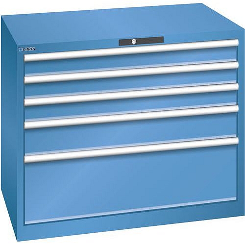 Dílenská zásuvková skříň Lista, 1023x725x850 mm, 5 zásuvek, modrá