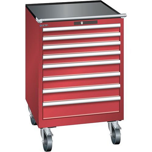 Mobilní dílenská zásuvková skříň LISTA, 717x725x1112mm, 7 zásuvek, červená