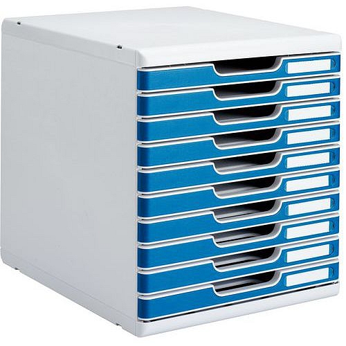 Přihrádkový modul Multi Form, 10 zásuvek, modrý