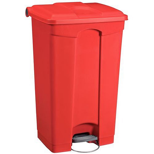Plastový odpadkový koš Manutan Expert, objem 90 l, červený