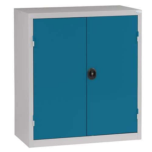 Kovová dílenská skříň Acial, 102 x 120 x 50 cm, šedá/modrá
