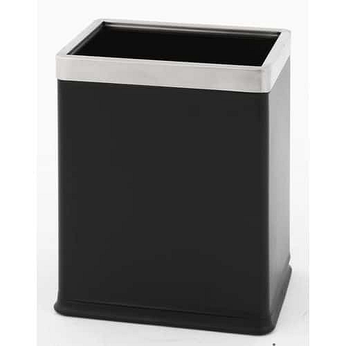 Čtyřhranný odpadkový koš se dvěma příčkami 10 l černý/nerezový
