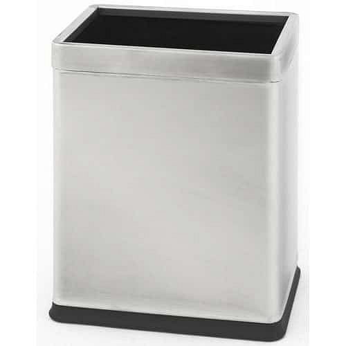 Čtyřhranný odpadkový koš se dvěma příčkami 10 l z nerezové oceli