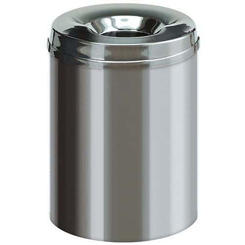 Ohnivzdorný koš na papír 15 l z nerezové oceli
