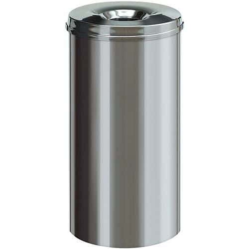 Ohnivzdorný koš na papír 50 l z nerezové oceli