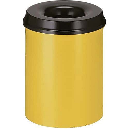 Ohnivzdorný odpadkový koš 15 l žlutý/černý