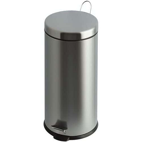 Odpadkový koš s nožním pedálem 30 l z matné nerezové oceli