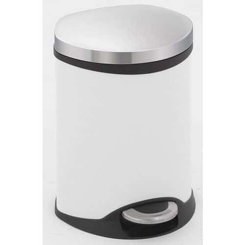 Odpadkový koš Shell 6 l bílý/matná nerezová ocel