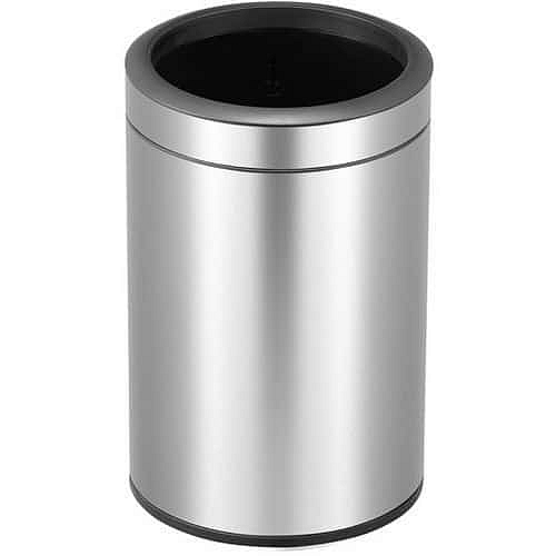 Kulatý otevřený odpadkový koš 12 l EKO matná nerezová ocel