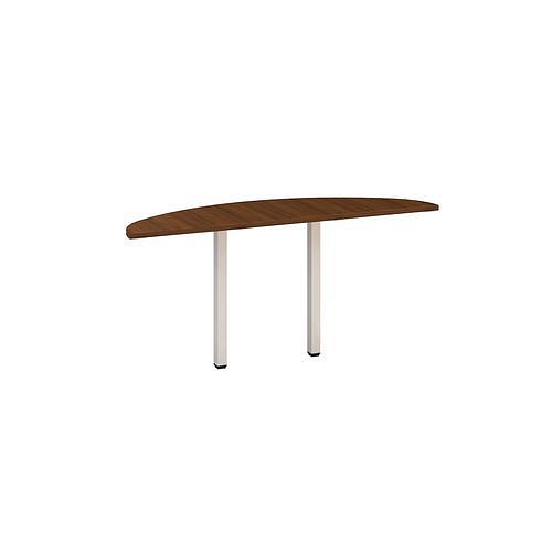 Stolová přístavba Alfa 200, 160 x 45 x 74,2 cm, 1/2 kruh, dezén ořech, RAL9010