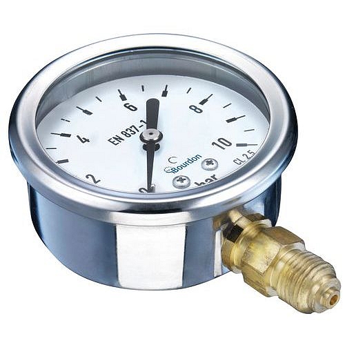 BOURDON tlakoměr glycerinový, průměr 63 mm, 6 bar