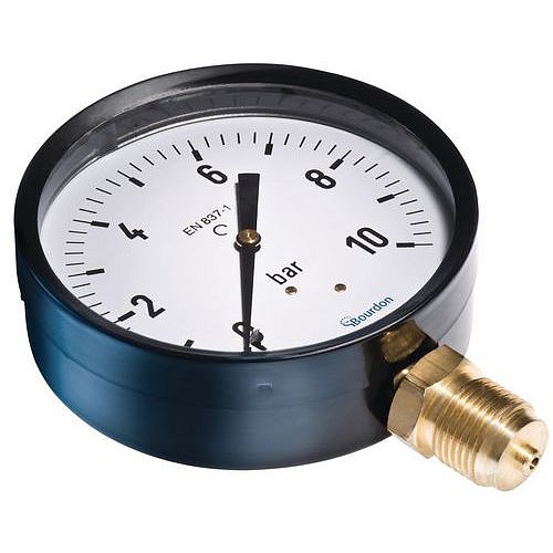Manometr MAT – Bourdon, radiální, průměr 50 mm, tlak max. 4 bary, průměr přípojky 1/2