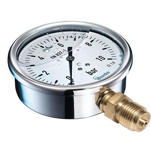 BOURDON tlakoměr glycerinový, průměr 100 mm, 10 bar
