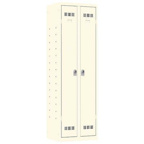 Svařovaná skříň víceúčelová Vinco, 2 oddíly, 600 mm, otočný uzávěr, béžová/béžová