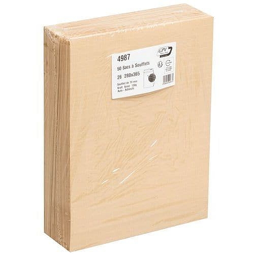 Zásilkové obálky z kraftového papíru, 50 ks, 36,5 x 27,5 x 7 cm