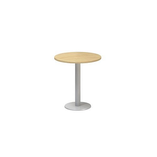 Kruhový konferenční stůl Alfa 400 s šedým podnožím, 70 x 74,2 cm, dezén divoká hruška