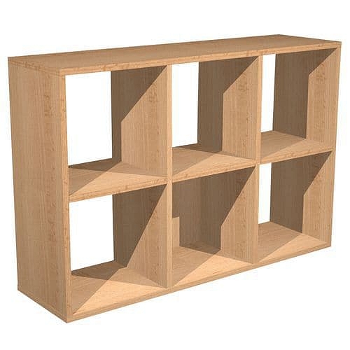 Nízká široká skříň Maxicube, 70 x 104 x 29 cm, otevřená, buk