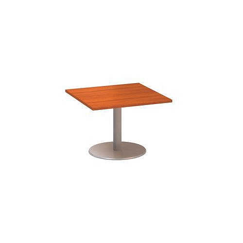 Konferenční stůl Alfa 400 s šedým podnožím, 80 x 80 x 50,7 cm, dezén třešeň