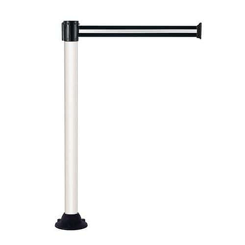 Zahrazovací sloupek s pásem Novap, 3m, k příšroubování, černo-stříbrný