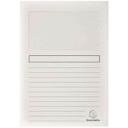 Složky na dokumenty Super s okénkem 160 g/m2, balení 100 ks, 22x31 cm, bílá