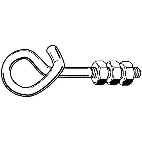 Bezpečnostní hák kroucený metrický Ocel Pozinkované M12X160X80