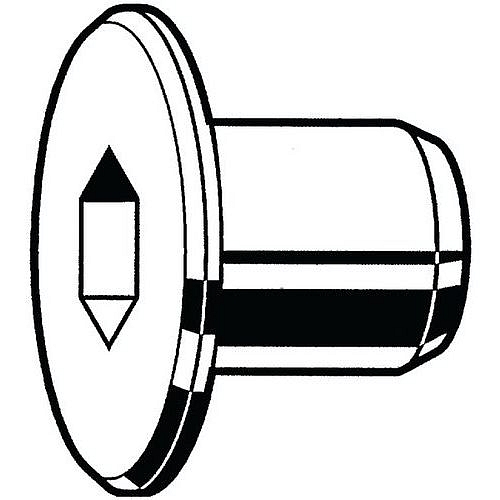 Zátka s plochou hlavou a vnitřním šestihranem typ RF Mosaz Poniklované Otvorený M8x10