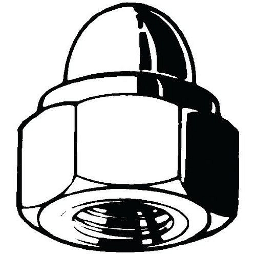 Samosvorná šestihranná kloboučková matice s nekovovou vložkou DIN 986 Ocel Pravý Pozinkované 6 M4