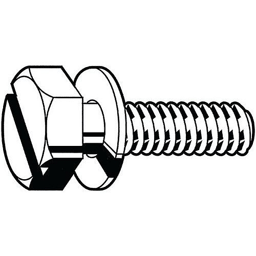 Sestava šroubu s drážkou a ploché podložky DIN 6900 Ocel Pozinkované žlutě pasivované 5.8 M6X12