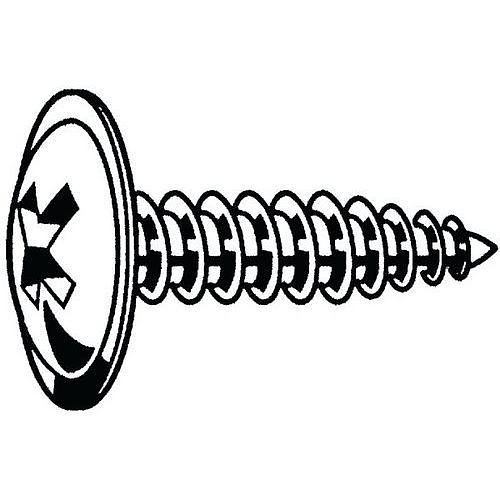 Samořezný šroub se zaoblenou hlavou s nákružkem a s křížovou drážkou Phillips Ocel Pozinkované černě pasivované ST4,2X19MM