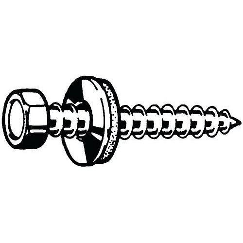 Střešní a čelní šroub s těsnícím kroužkem z elastomeru typ A Ocel Pozinkované A 6,5X150MM