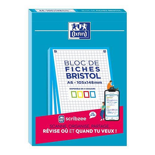 Blok Oxford Bristol čtverečkovaný, A6, modrý
