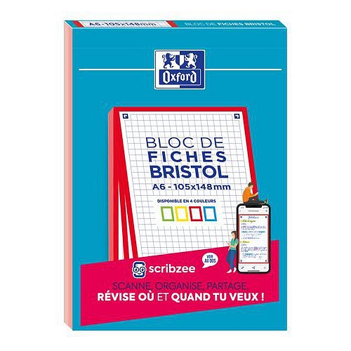 Blok Oxford Bristol čtverečkovaný, A6, červený