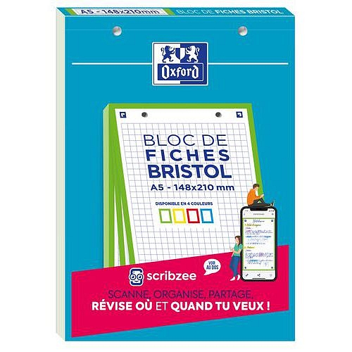 Blok Oxford Bristol čtverečkovaný, A5, zelený rámeček