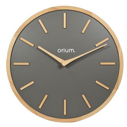 Nástěnné hodiny Orium Elegance Bois Gris, antracitové, průměr 30 cm