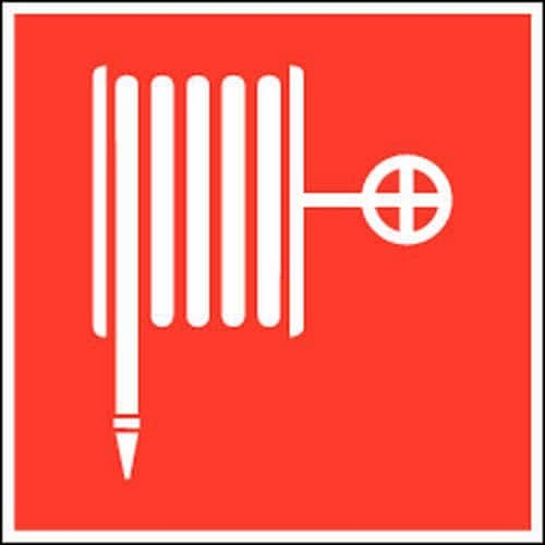 Bezpečnostní tabulka, požární hadice 20 x 20 cm, polyester