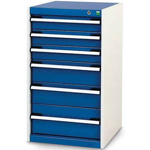 Dílenská zásuvková skříň, Bott SL-55, výška 90 cm, 6 zásuvek