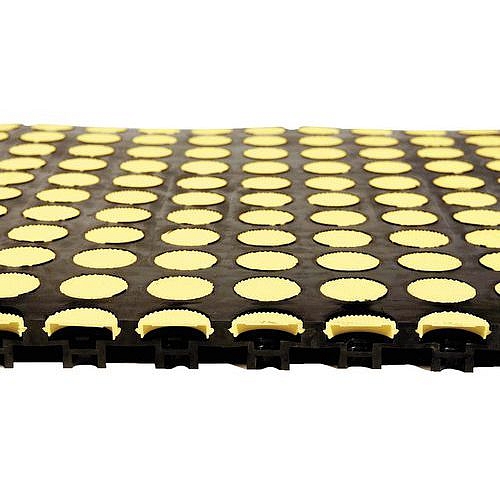 Protiúnavová průmyslová dlaždice s penízkovým povrchem Vattelez, 50 x 50 cm, žlutá