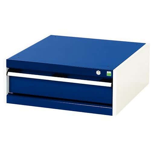 Dílenská zásuvková skříň Bott Cubio, 25 x 65 x 65 cm, 1 zásuvka, šedá-modrá