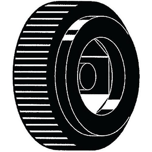 Rýhovaný knoflík pro šroub s vnitřním šestihranem Plast Polyoxymetylén M6X20