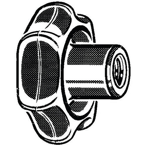 Hvězdicová rukojeť typ K DIN 6336 K Plast Fenolformaldehyd (bakelit) FS31 M6X32