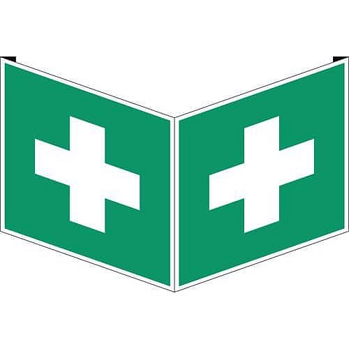 Značka nouzové evakuace, šířka: 20 cm, délka: 20 cm, PVC, úhlová