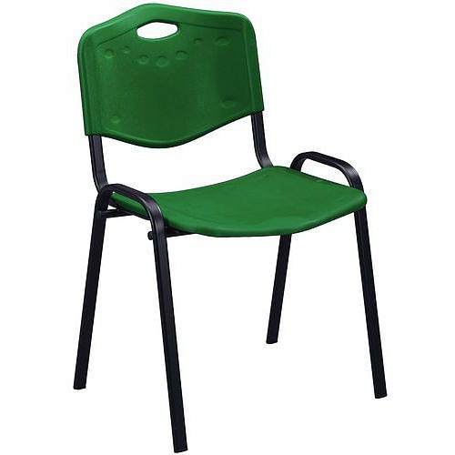 Plastová jídelní židle, zelená - Manutan Expert ISO