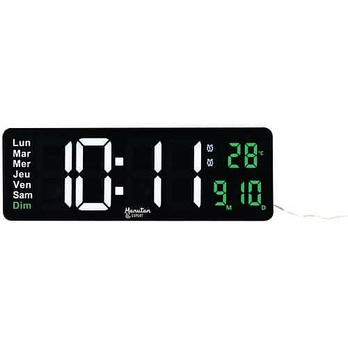 LED digitální hodiny Manutan Expert, šířka 39 cm