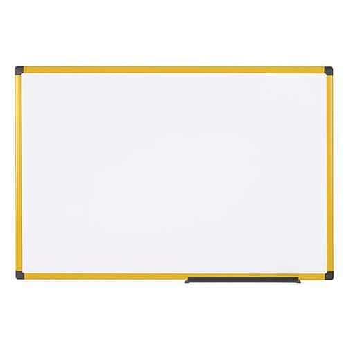 Magnetická bílá tabule Industry Maya, žlutý rám, 200 x 120 cm