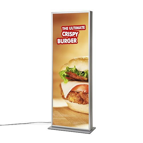 Reklamní totem Cliprame s LED podsvícením, 200 x 70 cm