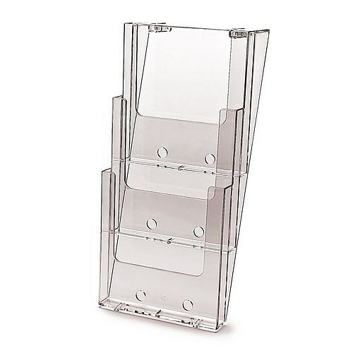 Nástěnný plexi zásobník na letáky JD11, 3 kapsy na výšku, A4